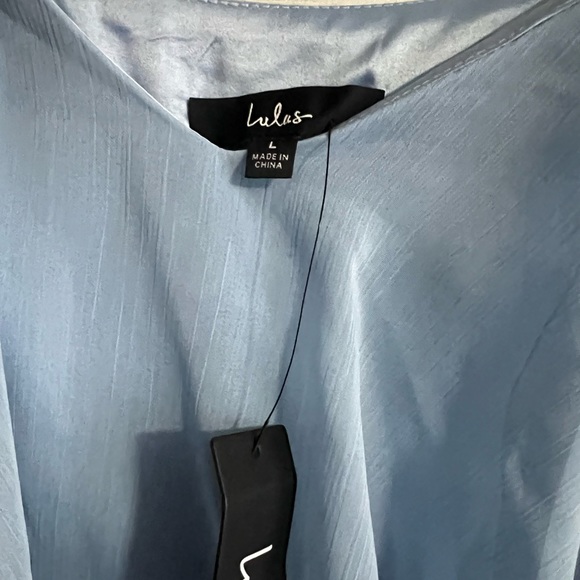 Lulu’s Light Blue Cold-Shoulder Maxi Dress - Picture 2 of 5